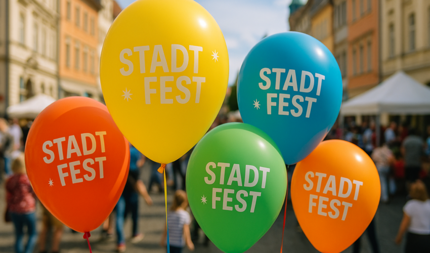 Bedruckte Luftballons für Stadtfest