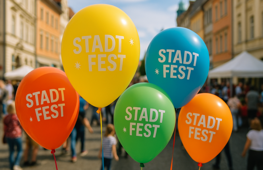 Bedruckte Luftballons für Stadtfest